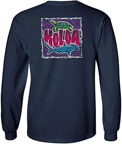 В памучна тениска с логото на Koloa Surf and Shark Turtle с дълъг ръкав - Reg, Big and Tall