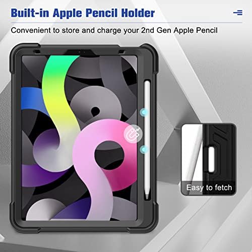 Здрав Защитен калъф ProCase iPad 5 Air Air 4 10,9 инча, Сверхпрочный устойчив на удари калъф с поставка за моливи за iPad Air 5-то