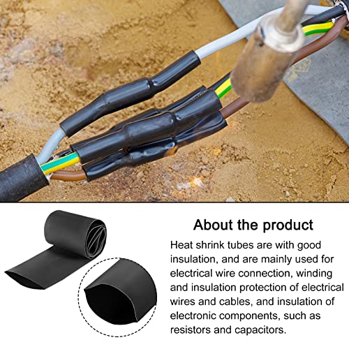 Свиване тръба Rebower 2: 1 За връзване на кабелни тръби, [за защита на електрическата изолация] - диаметър 70 мм / 3,3 фута / Черен