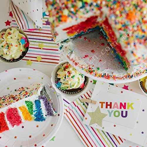 Опаковъчна хартия Illume за партита Celebrate Happiness Rainbow с благодарственным маркер - опаковка от 10