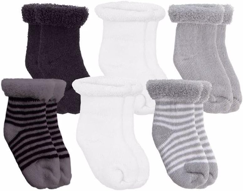 6 Чифта детски хавлиени чорапи Kushies - Размер 3-6 месеца