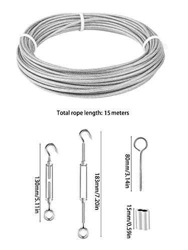 TooTaci 1/8 Комплект Въжета от неръждаема Стомана, Комплект за окачване на белите дробове на струните за тежки условия на работа, Кабел