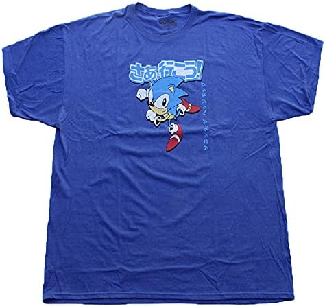 Мъжка тениска с логото на японски Sonic на Таралеж за видео игри, 2XL 3XL 4XL