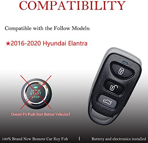 Дистанционно смяна на ключ fob е Подходящ за 2017 2018 2019 2020 г. Hyundai Elantra OSLOKA-423T дистанционно Управление без ключ 95430-F2300