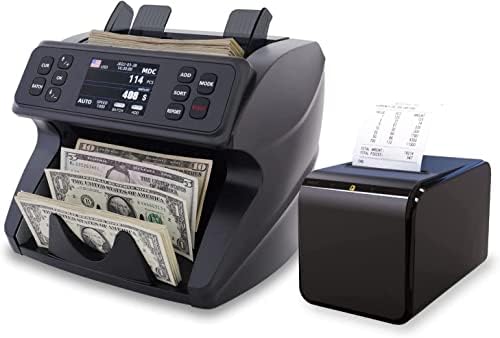 Принтер DETECK DT50P и машина за броене на пари в бизнес класа DT500 Смесени банкноти, Машината за броене на пари в различни валути, за Откриване
