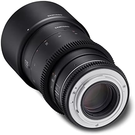 Samyang MF 135 мм Т2.2 VDSLR MK2 Пълнометражен кинообъектив Nikon F - Video и супер телефото обектив APS-C с фокусно разстояние за фотоапарат