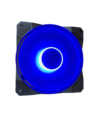 Безшумен корпусна и мека фен APEVIA CO1012L-BL Cosmos 120mm Blue LED с 16 светодиода и антивибрационными гумени облицовки (10 бр)