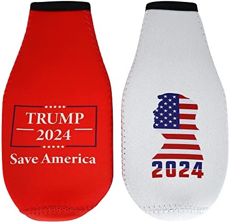 Изолатор за бирени бутилки Тръмп 2024 - Подаръци на Доналд Тръмп MAGA Спаси Америка, Накарай либерали отново да плаче, Още четири години Либерални