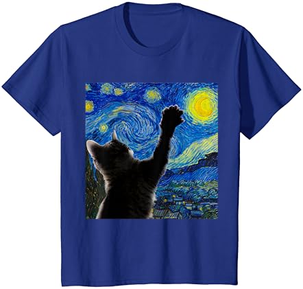 Звездна нощ-Котката е Страхотна Тениска С Котка Любителите на Котки Дамски Мъжки t-shirt