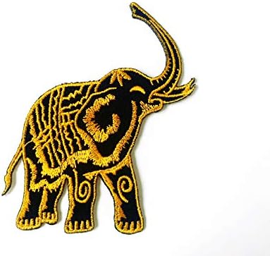 Черно-Жълта Емблема на TH Elephant Реколта Ленти с Логото на Животните в Дивата Природа, Дойде Желязо, Бродирана Апликация, Икона, Нашивка за Знак, Костюм