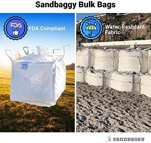 Чанта за насипни материали Sandbaggy FIBC | 35 L x 35 W x 30 см височина | Торби с пясък | могат да се Настанят до 3000 паунда