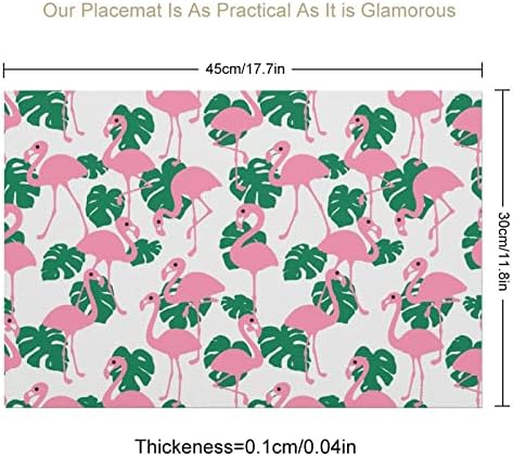 Розово Фламинго Шаблон Пластмасова Подложка За Маса за Хранене 17,7 X 11,8 PVC Дъска Тампон Протектор Правоъгълник