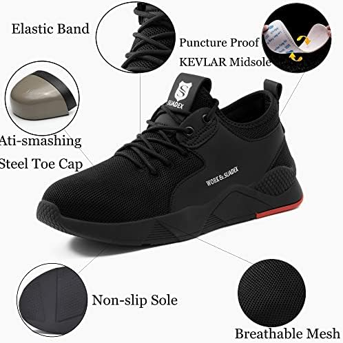 Дамски Мъжки обувки SUADEX със Стоманени пръсти, устойчива на плъзгане Защитни Обувки, Дишащи, Леки Работни Строителни Обувки