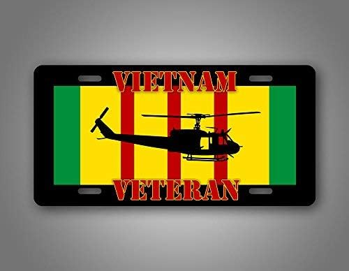 Знаци и маркиране на линия на Ветеран от Виетнам UH-1 Huey Регистрационен номер Звънец Mohawk Хеликоптер Авто Етикет Патриотичен Военен