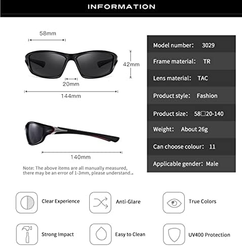 Mcolics Поляризирани Очила за Нощно Виждане С Антирефлексно Покритие UV400 Шофиране през Нощта Дъждовните Защитни Жълти Прозрачни Слънчеви Очила за Мъже Жени