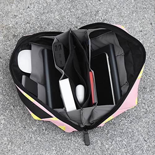 Преносим Електронен Органайзер за Чанти-Торби с Шарките на Резена Лимон, Пътна Чанта За Съхранение на Кабела за Твърди Дискове, USB, SD-карта,