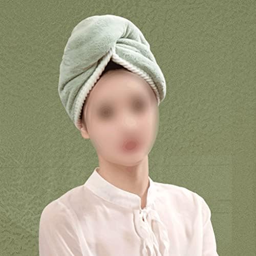 Капачка за суха коса XBWEI, дамски влагопоглощающая двупластова удебелена бързосъхнеща шапка за душ от кърпи