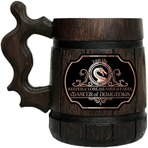 Пазител на знания Майстор Подземия Дървена една чаша за Персонални D & D Чаша Gamer Mug. Дървена чаша. Подарък за един Човек. Изработена по поръчка по халба. Подарък за фен