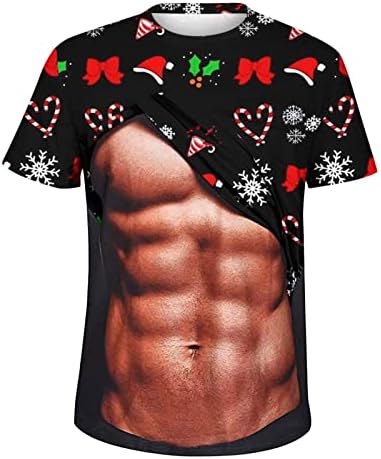 Тениски за Мъже, Забавна Коледна Тениска с 3D Принтом, Графични Щампи, Грозни Коледни Потник, Блуза за Мъже, Спортни Ризи