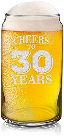 Veracco Поздравява 30-годишен Тридцатилетнего с подарък Му на рожден ден Я мръсна тридцатка и Невероятен Пинтовым бирена чаша (Прозрачен банка, стъкло)
