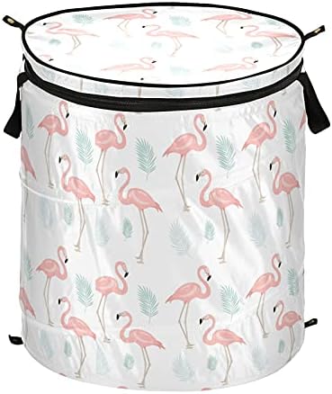 Всплывающая Кошница за дрехи Flamingo с Капак Сгъваема Кошница За Съхранение Сгъваема Чанта за Дрехи за Пътуване в Апартамент