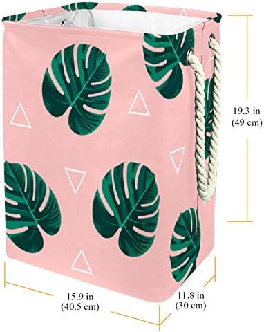 Кошница за дрехи с Триъгълен модел на Тропическа Палма, Сгъваема Кошница за съхранение на бельо с Дръжки, Подвижни Скоби, Добре
