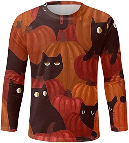 Мъжки блузи на Хелоуин 2022, Мъжки Есенно-зимни Приталенная Ежедневни Риза в стил Ретро Със Стария Фестивала ръкав на Хелоуин