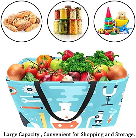 LORVIES за Многократна употреба за Хранителни стоки Чанти Цветни Candy Land Сгъваеми да Пере Големи Кутии За Съхранение Кошница Чанта За Пазаруване