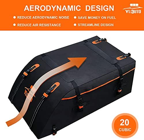 Багажник за покрив YLAUTO, 20 Кубически Метра, Аеродинамичен Дизайн, Автомобилна Чанта на покрива, Водоустойчив, Багажник за