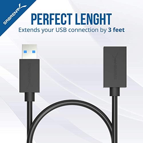 Sabrent 13-Портов за Високоскоростен Хъб USB 2.0 + Удлинительный кабел USB 3.0 22AWG 3 Метра
