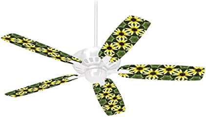 Daisies Yellow - Комплект обшивки монтаж на таван на вентилатора е подходящ за повечето 42-инчови вентилаторите (FAN и НОЖОВЕ се
