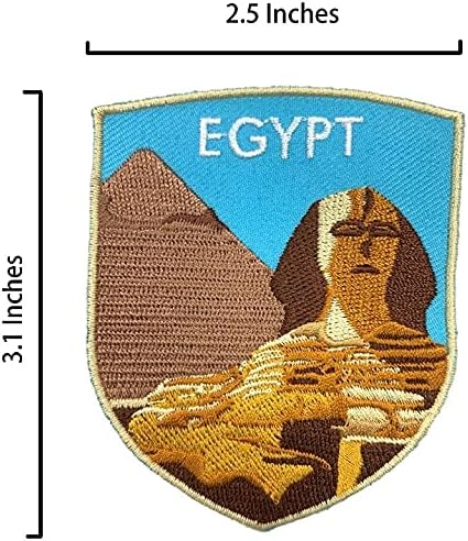 A-ONE Опаковка от 3 теми-Нашивка с бродерия камила и нашивка във формата на щит на Сфинкса + Емблема хартата на Египет, Пришитая желязо