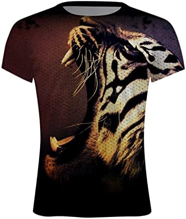 UBST, Летни мъжки тениски с къс ръкав, градинска тениска с 3D принтом Тигър, облегающая Модни и Ежедневни тениска, Потник