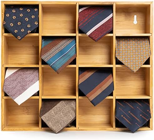 DECORLUXES Закачалка за вратовръзки Стенни - Органайзер за съхранение на Вратовръзки за Мъжете - Дървена Кутия За Равенство, Държач