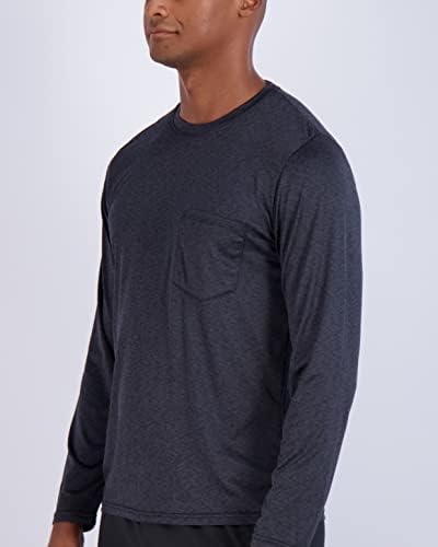 4 Опаковки: Мъжка спортна тениска за отдих с дълъг ръкав и джобове за активна почивка UPF 50 S-5XLT