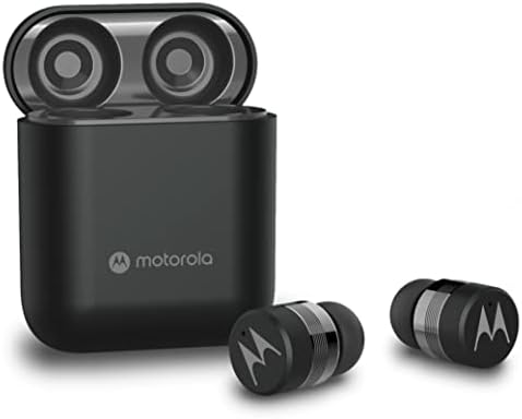 Motorola Moto Рецептори 120 - Истински безжични Bluetooth слушалки с микрофон и компактен калъф за зареждане - Водоустойчивост IPX5, гласово активиране и интелигентно сензорно у?