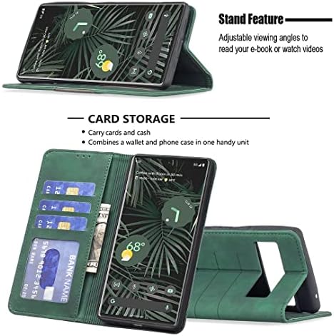 Чанта-портфейл със защитно кобур, който е Съвместим с Google Plxel 6 Pro Ретро Калъф За телефон от Изкуствена кожа, Тънък калъф-Книжка