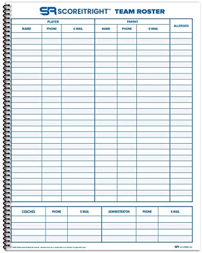 Забей правилно Big Blue Baseball / Softball Scorebook – Регистър за отчитане на резултатите от премиум клас–16 играчи - Регистър за
