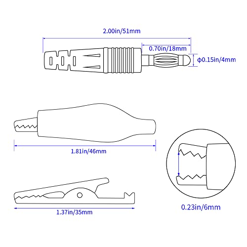 CZJZDZ 2 бр. Конектор тип Банан за зажиму тип Крокодил, Тестов кабел, Hdmi кабел, 4 мм Конектор тип Банан за Мултицет, Електрически