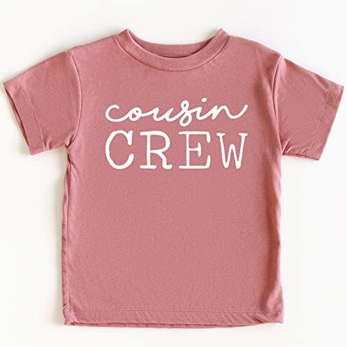 Тениски и Боди с надпис Cousin Crew Cursive за деца и Забавна Семейна дрехи за деца