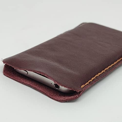 Чанта-кобур от естествена кожа за Huawei nova 5 Pro, Калъф за вашия телефон ръчна изработка от естествена кожа, Кожен Калъф-чанта за носене