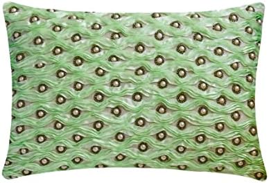 Декоративна възглавница за кръста HomeCentric Мятно-зелен цвят, 12 x 18 (30x45 см), изкуствена кожа, продълговати възглавници от изкуствена кожа с геометричен модел, в модерен