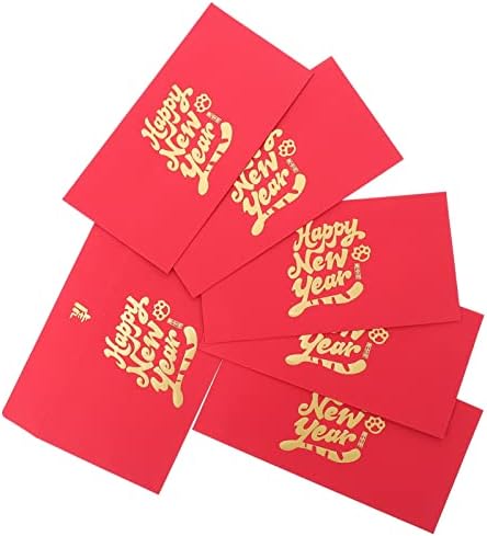 Китайски Червени Пликове Нова Година: 6шт Щастливи Пари в Пликове с Джобове 2022 Хонг Bao Парични Пакети Lai See Пликове за