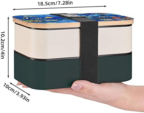 Кутия за bento с тропически рибки за обяд с подобрени регулируема каишка, штабелируемый за многократна употреба запечатан контейнер