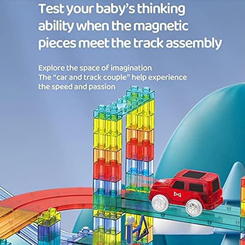 Уникален детски Състезателни автомобили на пистата, Градивен елемент, набор от образователни играчки, Магнитни плочи, игри определени с