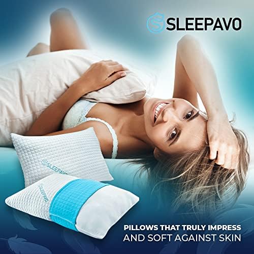 Възглавниците от пяна с памет ефект, Комплект от 4-те бамбук Охлаждащи на възглавници за сън, корема, гърба и хълбоците - Твърди