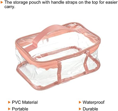 Прозрачната чанта за тоалетни принадлежности PATIKIL, 1 комплект /2 опаковки, Преносими Водоустойчиви козметични чанти от PVC, Косметичка с дръжка, джоб за съхранение вк?