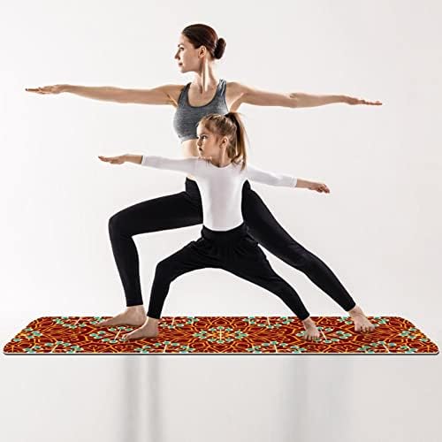 Килимче за йога с дебелина 6 мм, с етнически Цветисти Принтом, Екологично Чисти Постелки за упражнения от ТПЭ, Подложка за Пилатес Йога