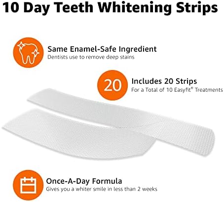 Набор ленти за избелване на зъбите Basics на 10 дни, 10 Процедури, 1 Опаковка (по-рано Solimo)