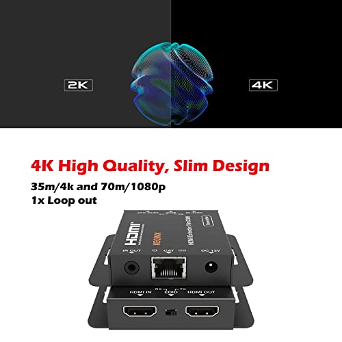 KEQINX 4K, HDMI удължителен кабел 230 метра HDMI Балуны POC HDMI Аудио Вставщик